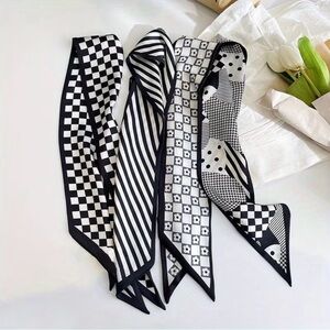 Black and White Patterned Purse Scarves